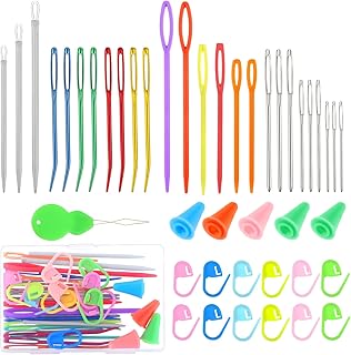 43 PCS Yarn Needle Set, Darning Needles for Crocheting Tapestry Needle Crochet Sewing Needle, Big Eye Blunt Knitting Needles with Stitch Markers for Knitting Crocheting