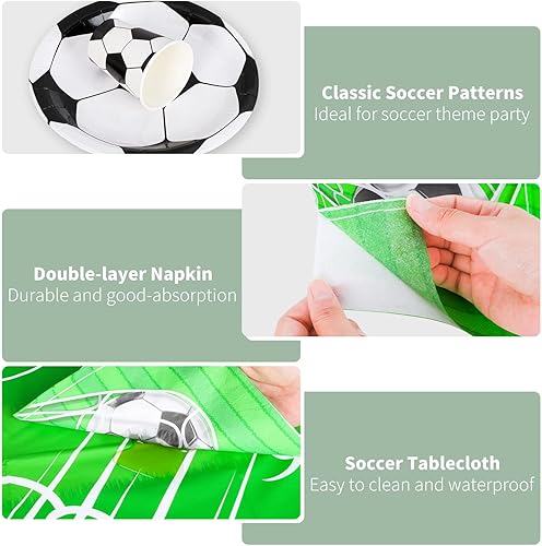 Miniatura 3 de durony El juego de vajilla de 121 piezas para fiesta de carreras incluye servilletas a cuadros en blanco y negro, vasos, mantel de bandera a