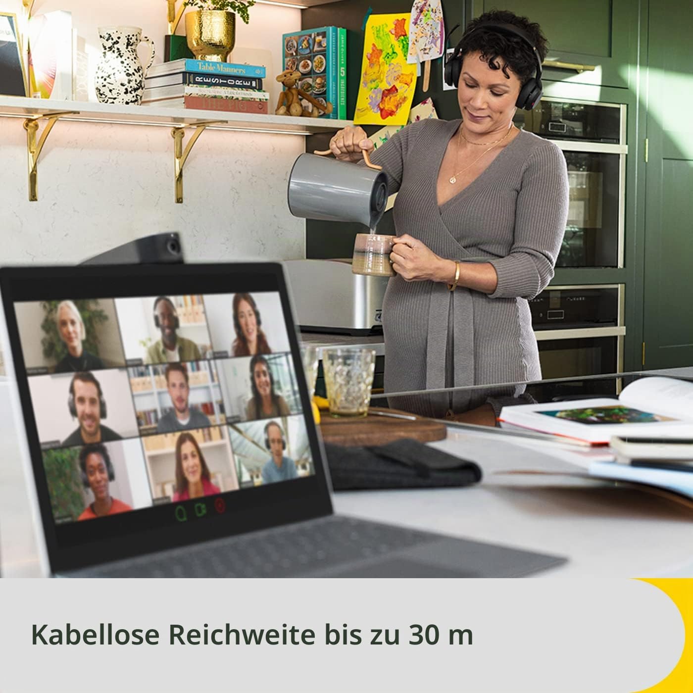 Jabra Evolve2 55 – kabelloses Stereo-Headset mit Ladestation Air Comfort, ANC und Geräuschunterdrückung, MS Teams Zertifiziert, kompatibel mit Anderen Plattformen – Schwarz (Generalüberholt)