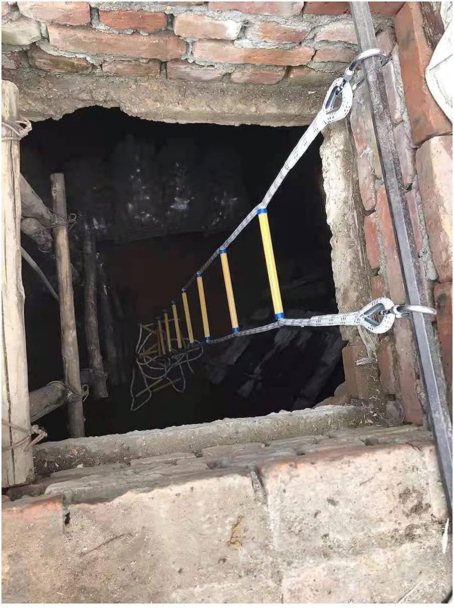 Awaryjna drabina przeciwpożarowa Zewnętrzna miękka bezpieczeństwa, z haczykiem Kompaktowy i łatwy do przechowywania(15m/49ft)