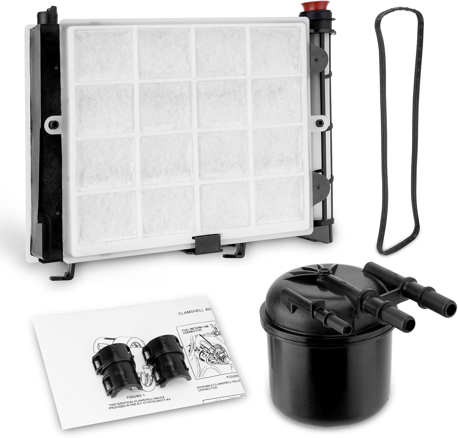 Fuel Filter Element 6.7 Diesel Compatible with 2017-2024 Ford F250 F350 F450 F550 Super Duty 6.7L Powerstroke, Fuel Filter Water Separator Kit Replace# FD-4624 FD-4625 HC3Z-9N184-B HC3Z-9N184-C