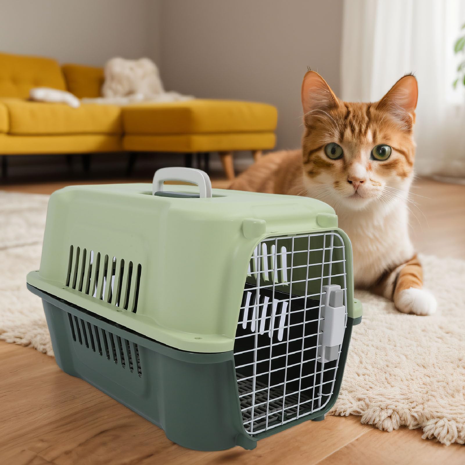 Luocute Przenośna Klatka dla Psa, Transporter dla Zwierząt o Dużej Pojemności, Klatka Podróżna dla Psa Zatwierdzona Przez Linie Lotnicze, Wiele Otworów Wentylacyjnych i Okien dla Kotów i