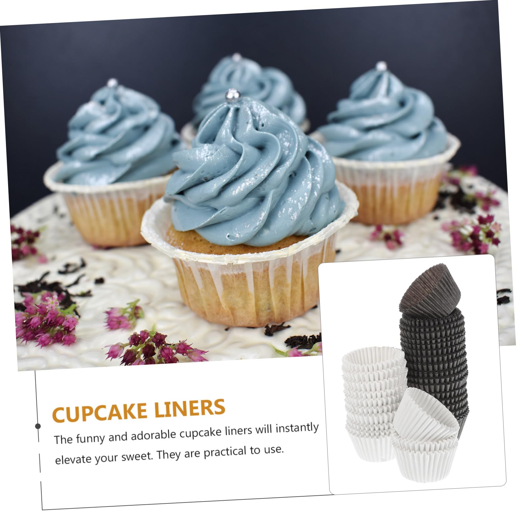 SOLUSTRE Caissettes à Cupcakes Papier Grosse Taille 1000 Pièces Blanc et Café Moules à Muffins en Papier Résistants Cuisson Fêtes Anniversaires Pâtisserie
