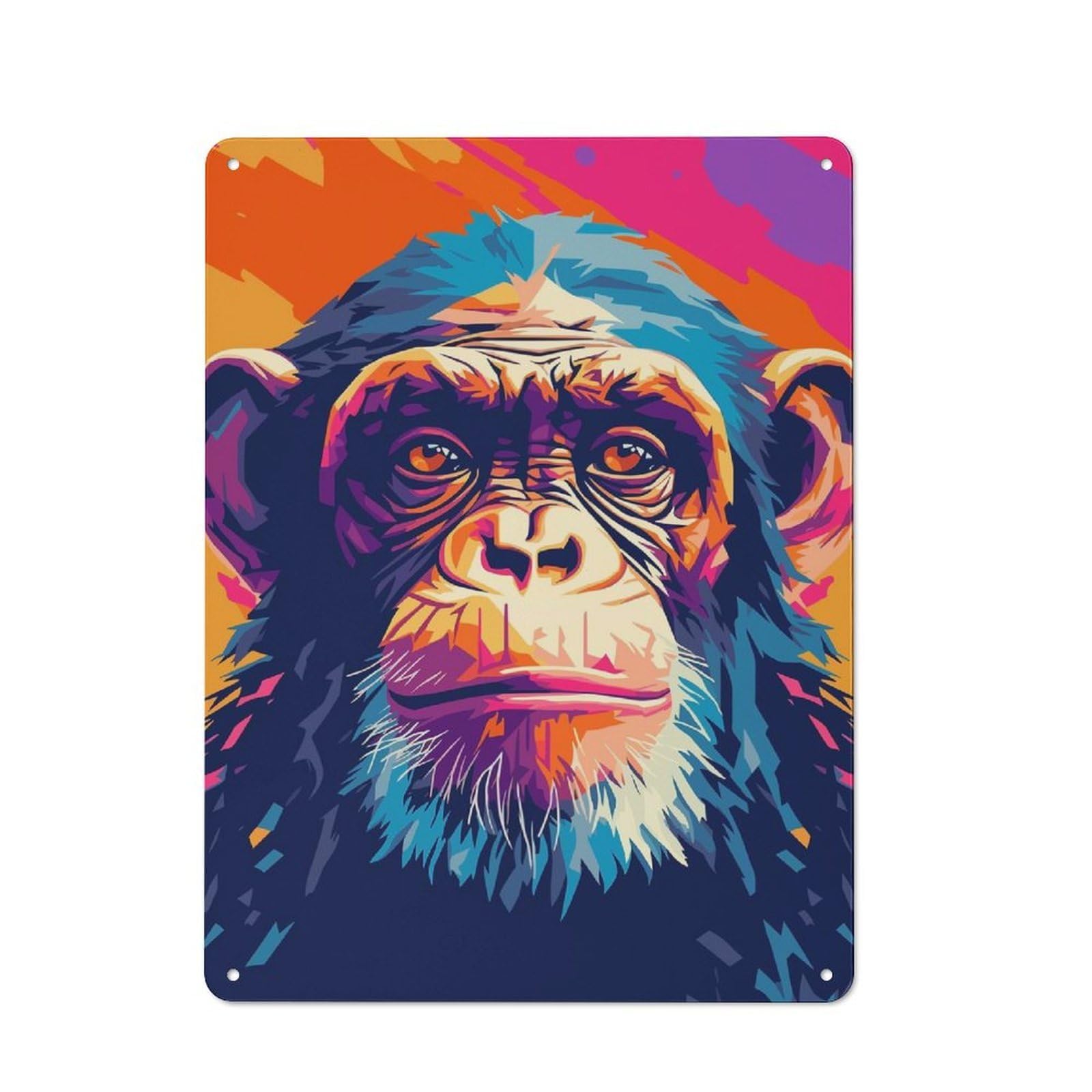 Metal Sign 40x30cm with Monkey Animal Pop Art for Pub Or Café, Vintage Decor, for Metal Sign Collectors, for Garage And Workshop Walls