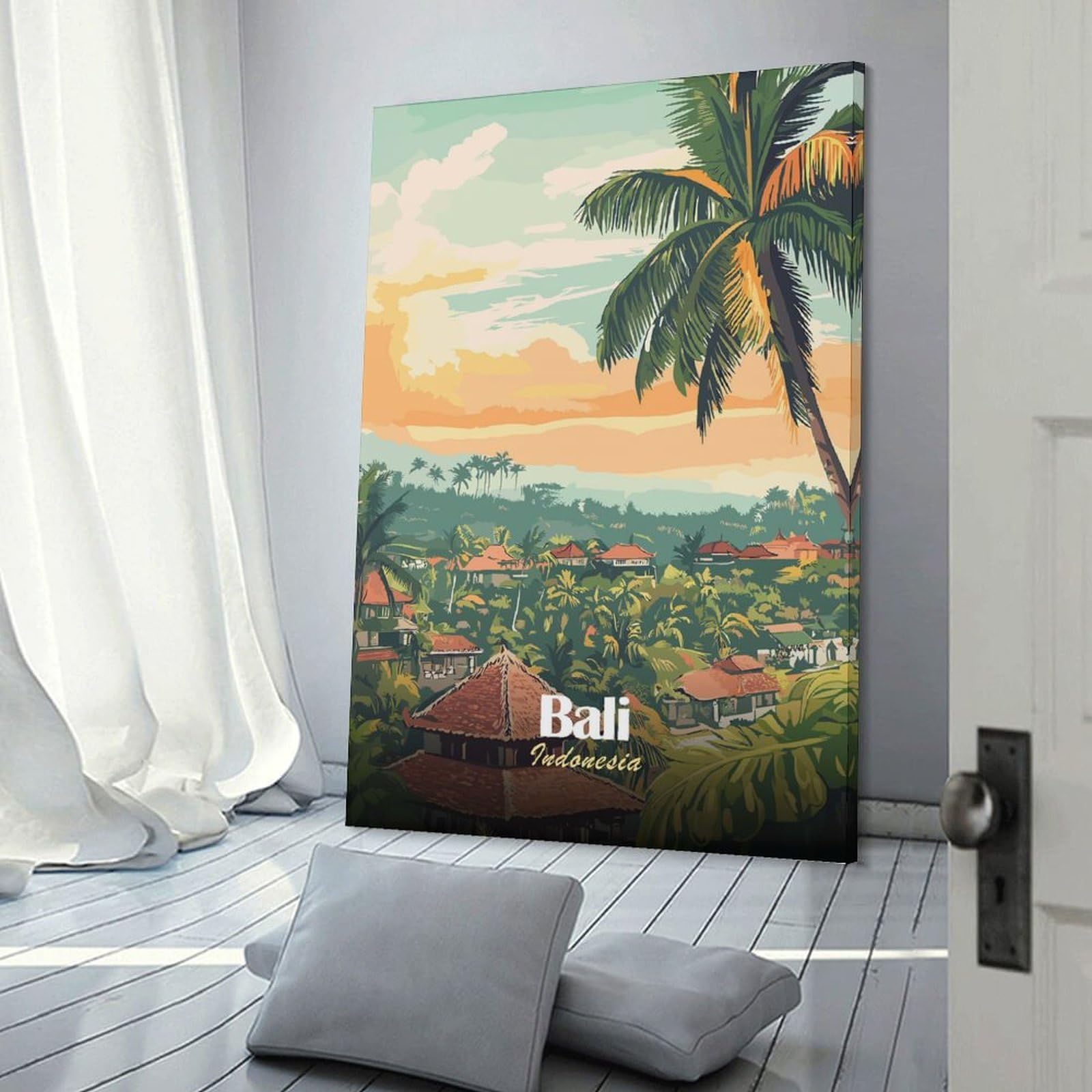 Junmoney Bali Indonesia Travel (3) Wall Art Print, 24x36inch(60x90cm), for Wall Displays, Bedrooms Or Room Updates, A Versatile Canvas Print for Layering