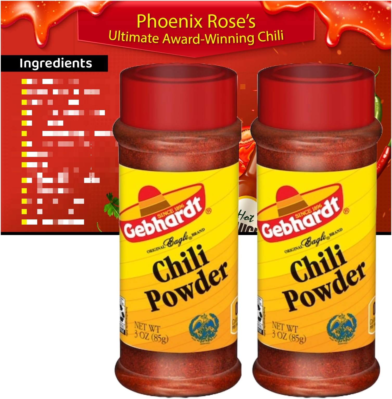 Gebhardt CHILI POWDER 3oz (85g) Grocery & Gourmet Food