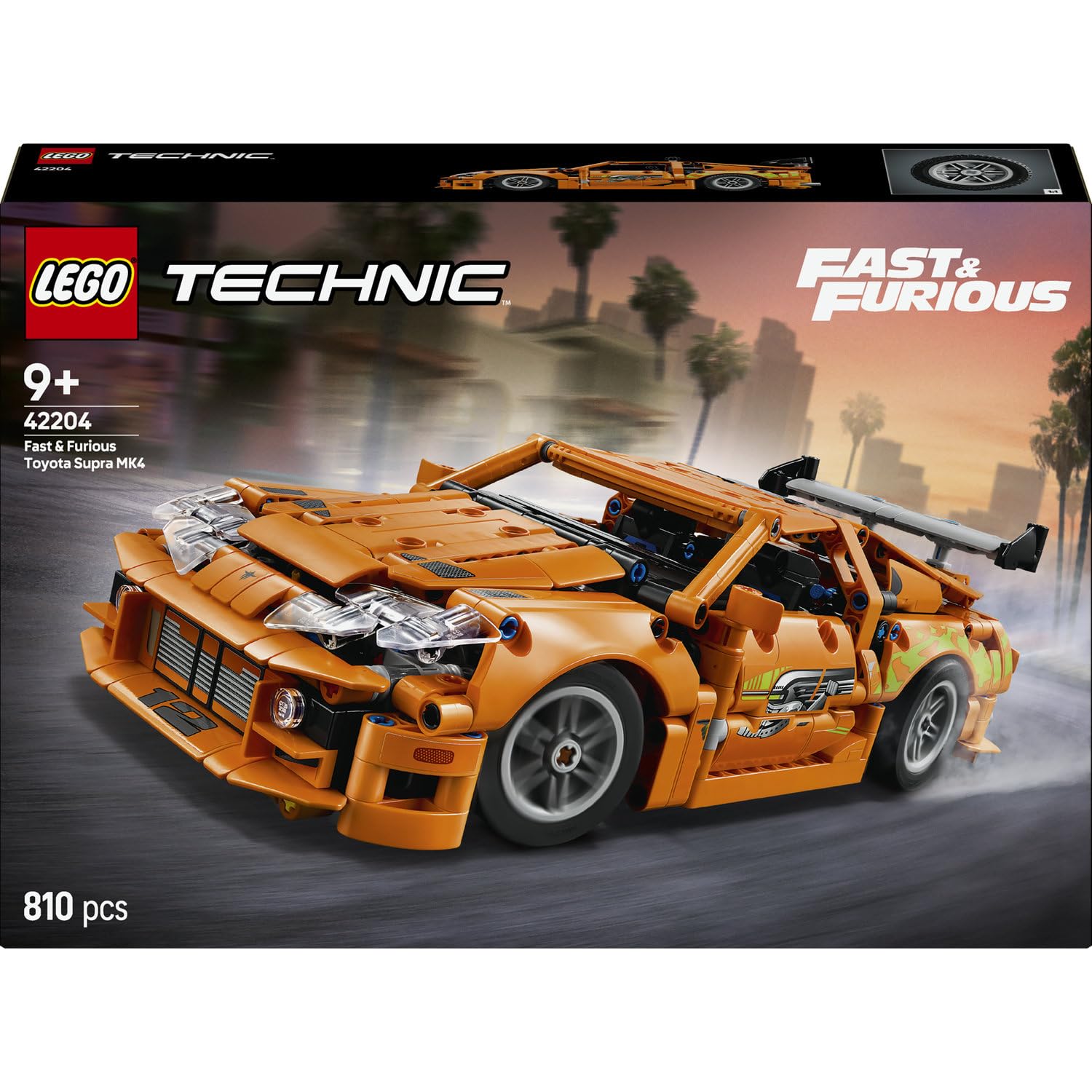 LEGO Technic Fast and Furious Toyota Supra MK4-42204 | Spielzeug ab 9 Jahren für Jungen, Spielzeugauto mit 6-Zylinder-Motor und aufklappbaren Türen, Geburtstagsgeschenk, 810 Teile