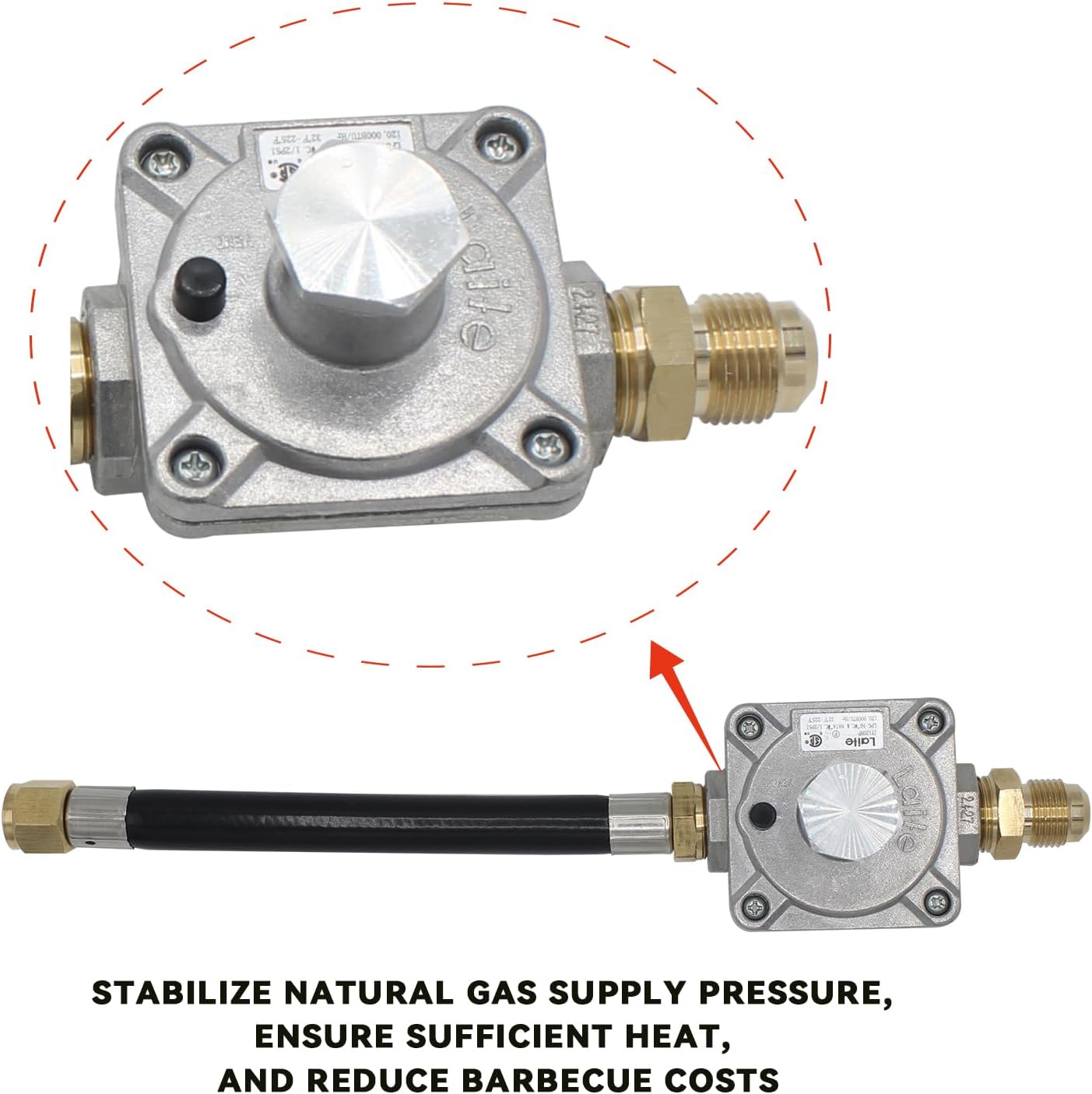 Upgraded Propane to Natural Gas Conversion Kit it Fit for Weber Genesis, Spirit, Genesis II, Spirit II Gril, 10FT Natural Gas Conversion kit with Regulator & Brass Nozzles in Four Different Orifices