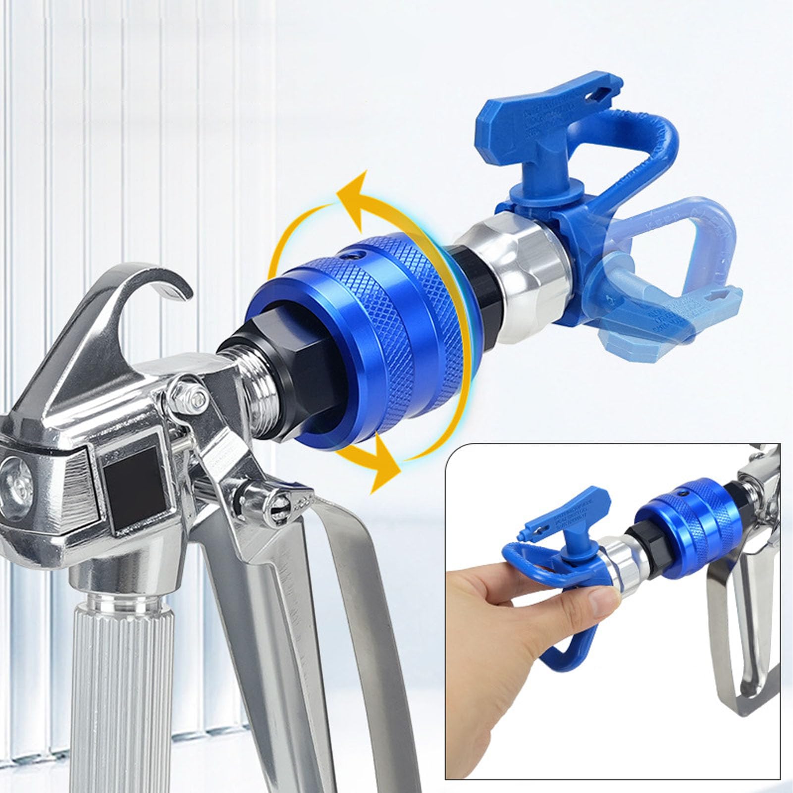 Fockety Bezpowietrzny Agregat do Natryskiwania Farby, 30 Cm Przedłużacz Stop Aluminium 3600 PSI Pistolet Natryskowy Obrotowy 360 Stopni z Ergonomicznym Uchwytem do Renowacji Domu i