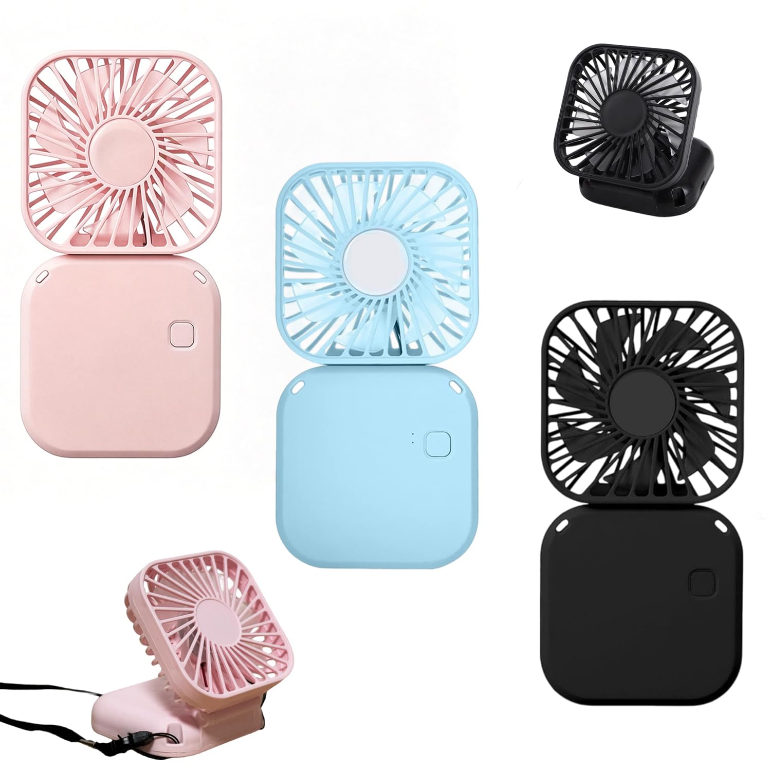 dididudi 3 Pack Mini Handheld Fan USB Rechargeable Mini Portable Fan with 3 Speeds Lightweight Pocket-Size Cooling Desk Fan for Travel Makeup Summer for Kids Family School Office Outdoor Camping