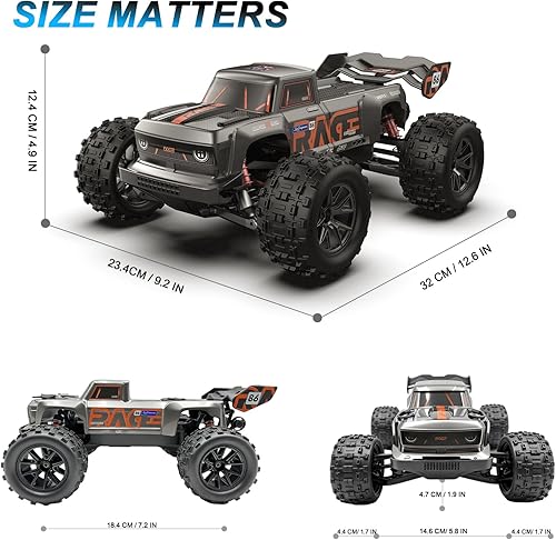 Miniatura 5 de Coche de control remoto, 116 RC Car, 40 KMH Camión de control remoto de alta velocidad, 4X4 todo terreno todoterreno RC Camión, IPX4 Monstertruck,