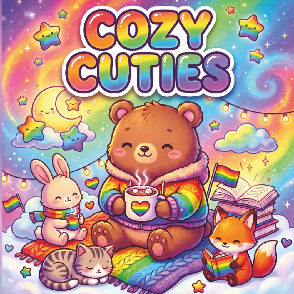 Cozy Cuties Coloring Book for Kids and Teens: Cute Cozy Animals with Easy and Fun Designs for Relaxation Stress Relief and Creative Coloring