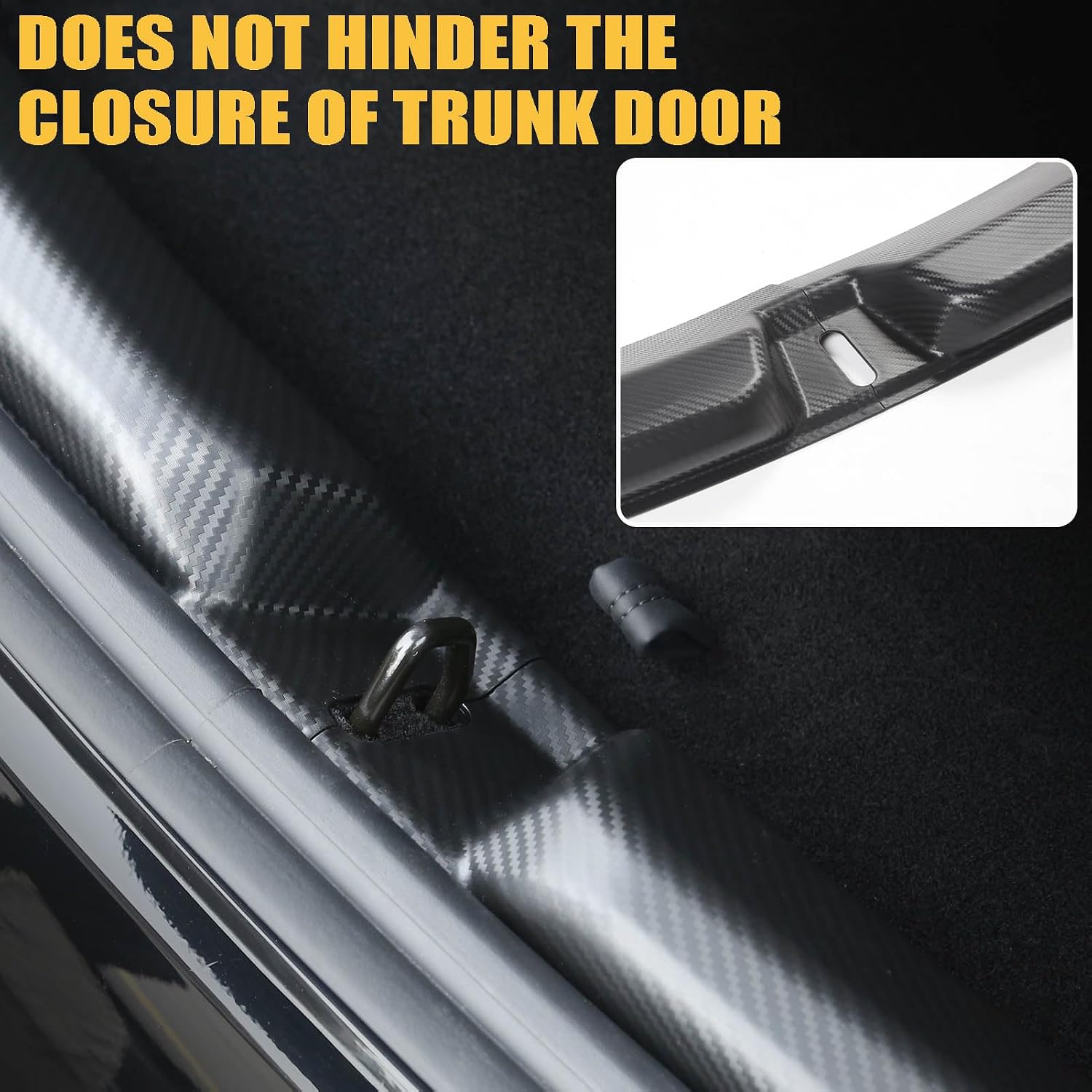 Rear Bumper Guard for Tesla Model 3 2024 2025 - Carbon Fiber Trunk Door Entry Guards Trim Cover for Tesla Model 3 Exterior Accessories 2024 2025