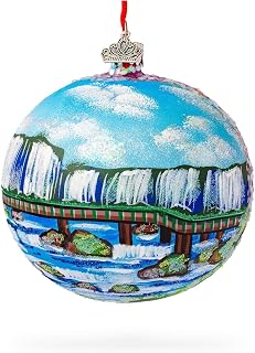 Falls, Brazil and Argentina Glass Ball Ornament 4 Inches Winter Holiday Classic Christmas Decorations Colorful Festive Tree Baubles Modern Decorations