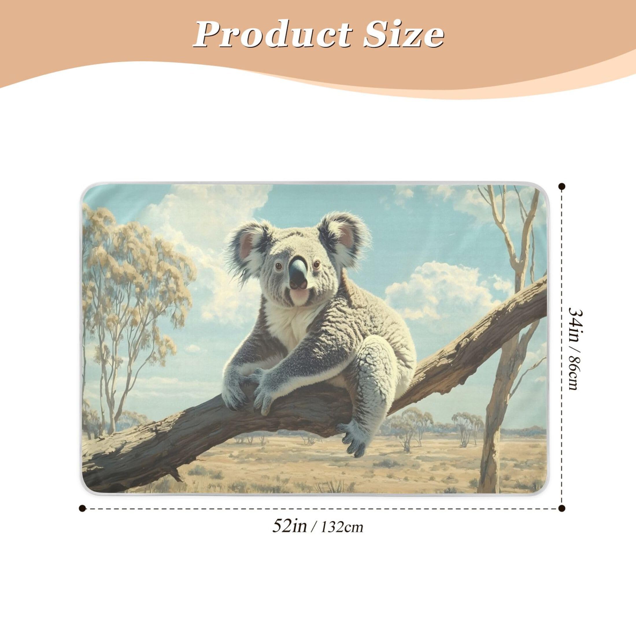 Takiito Koala on The Branch Bed Pad Reusable Bed Underpad Washable Waterproof Leak-Proof Quick Dry Incontinence Pee Pad for Toddlers Kids Adults Pets 34x52 in