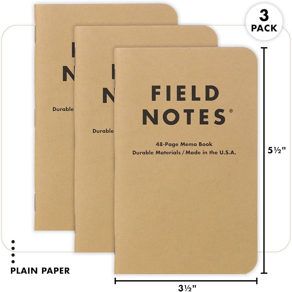 Amazon.co.jp: Field Notes 8.9cm x 14cm Kraft Plain Memo Book, 48