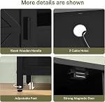 FIONESO Farmhouse TV Stand for up to 55 Inch TV, TV Stand with 2 Cabinets & Shelf, TV Table with Metal Frame and Cable Management, Entertainment Center for Living Room, Bedroom, Black