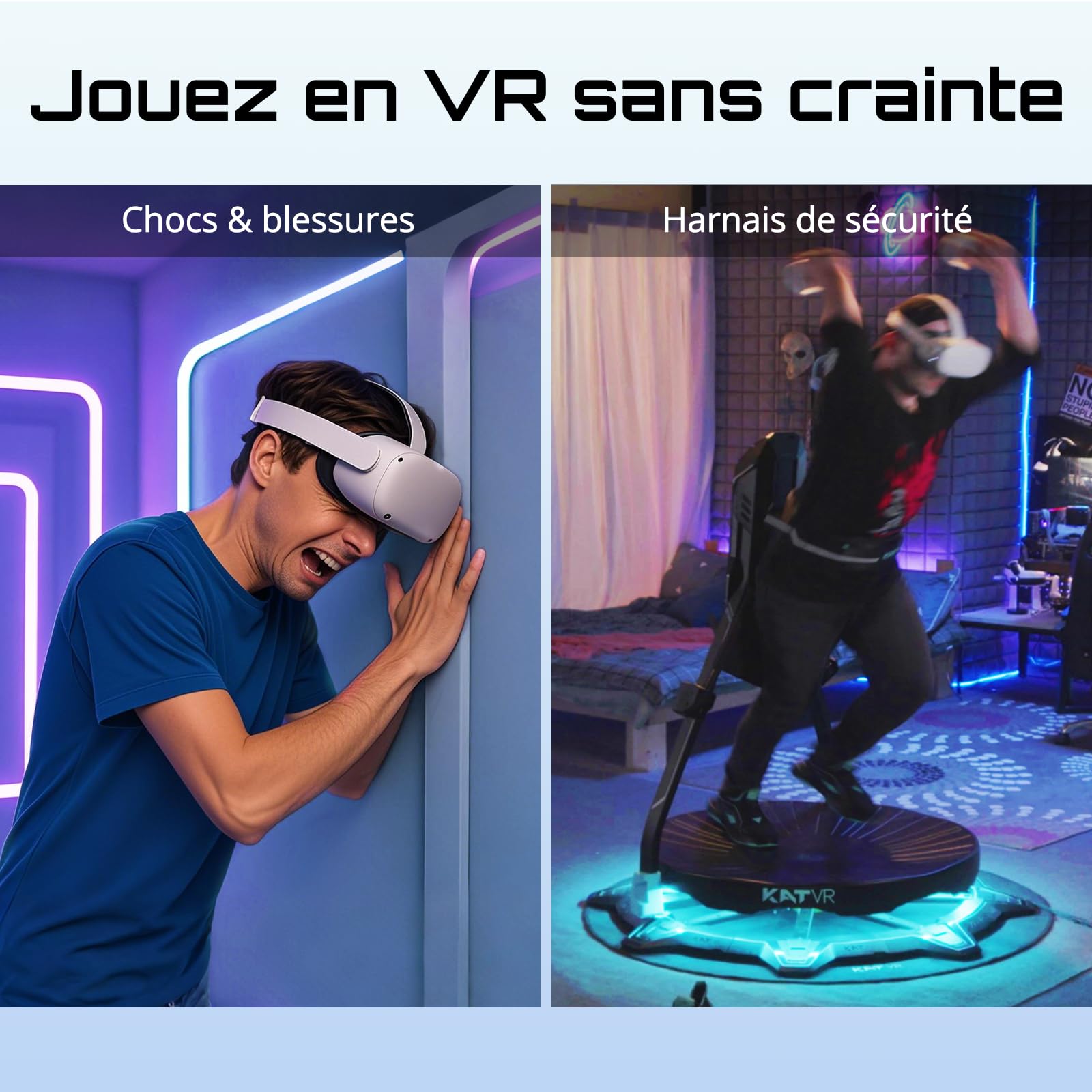 Kat Walk C2 Plus E Tapis de Course VR omnidirectionnel | avec Retour vibratoire, réduction du Bruit & roulettes intégrées | Compatible SteamVR & Quest Via Nexus | EU 45