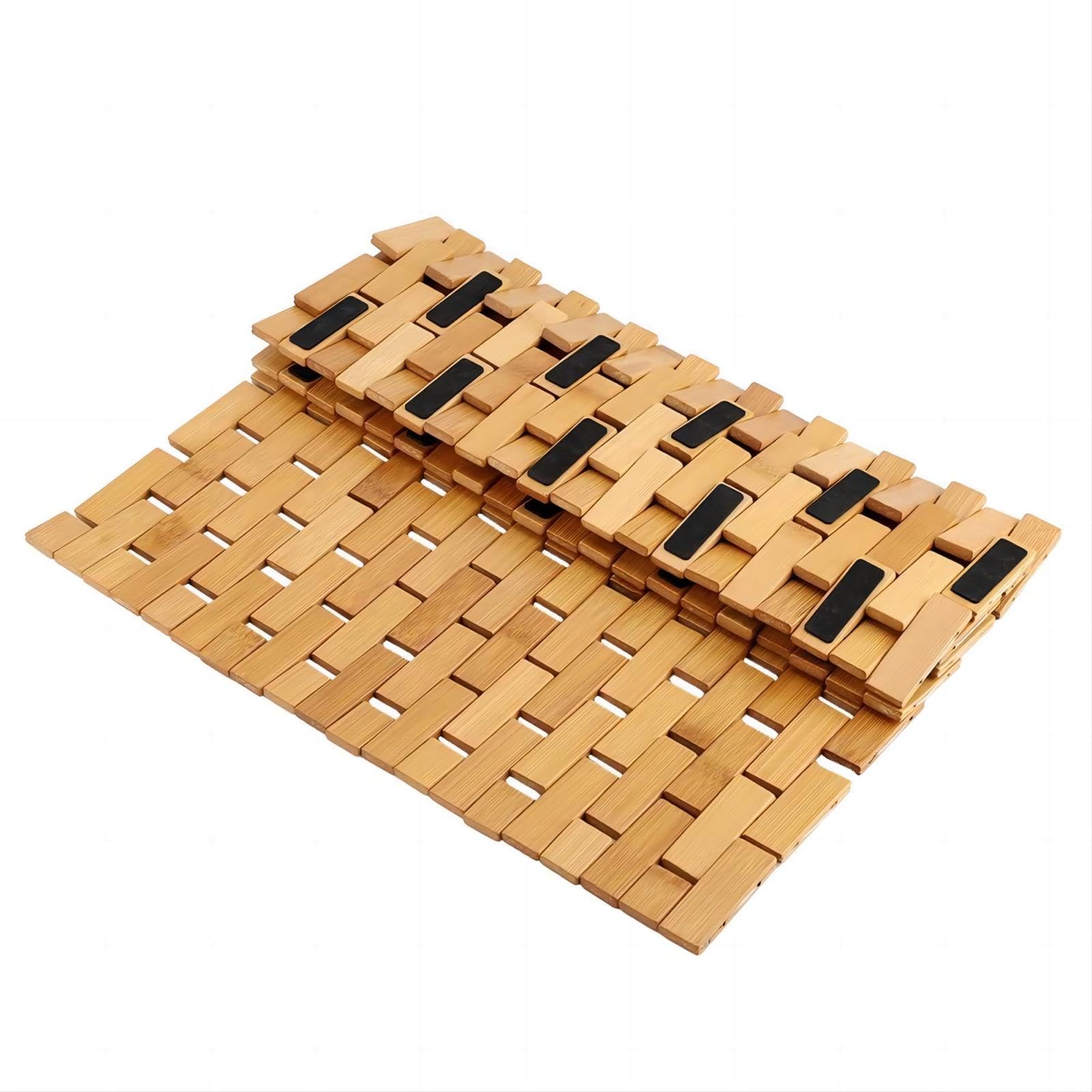VIFERR Bamboo Bath Mat - Bathroom Mat Non Slip Floor Mat Shower Mat for Bathroom, Toilet, Bedroom, Kitchen