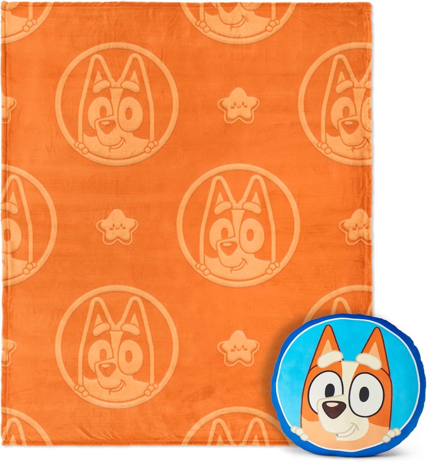Bingo Impressions Throw Blanket & Pillow Set, 40"x50" Silk Touch Blanket with Matching Character Pillow – Soft, Cozy Blanket for Gifts
