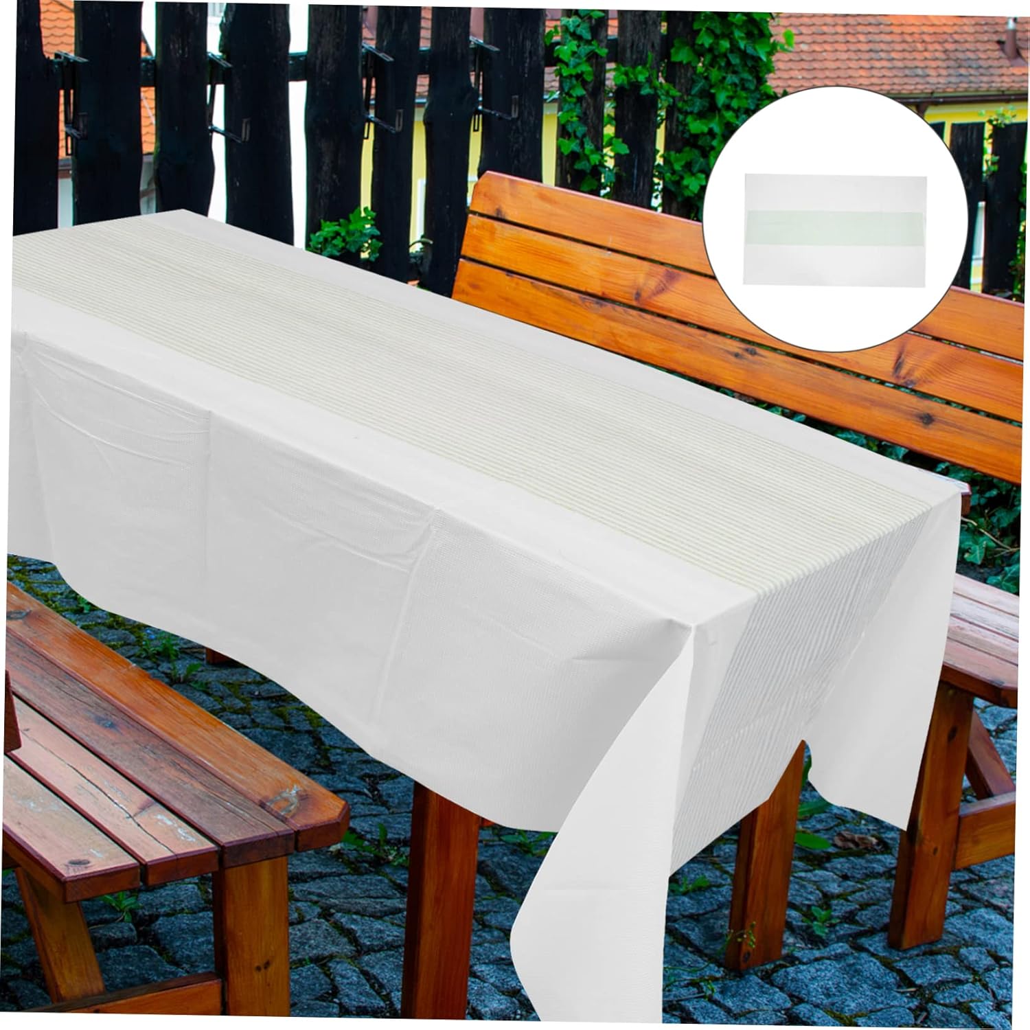 MAGICLULU 10PCS Disposable Tablecloths Oil Covers for Picnics Parties and Events Lightweight Easy to Carry Striped Design