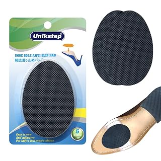 UNIKSTEP 5 Pairs Shoe Sole Grip Pad Outer Sole Anti-Slip Sticker Non-Slip Shoe Bottom Heel Noise Reduction Pad (Black)