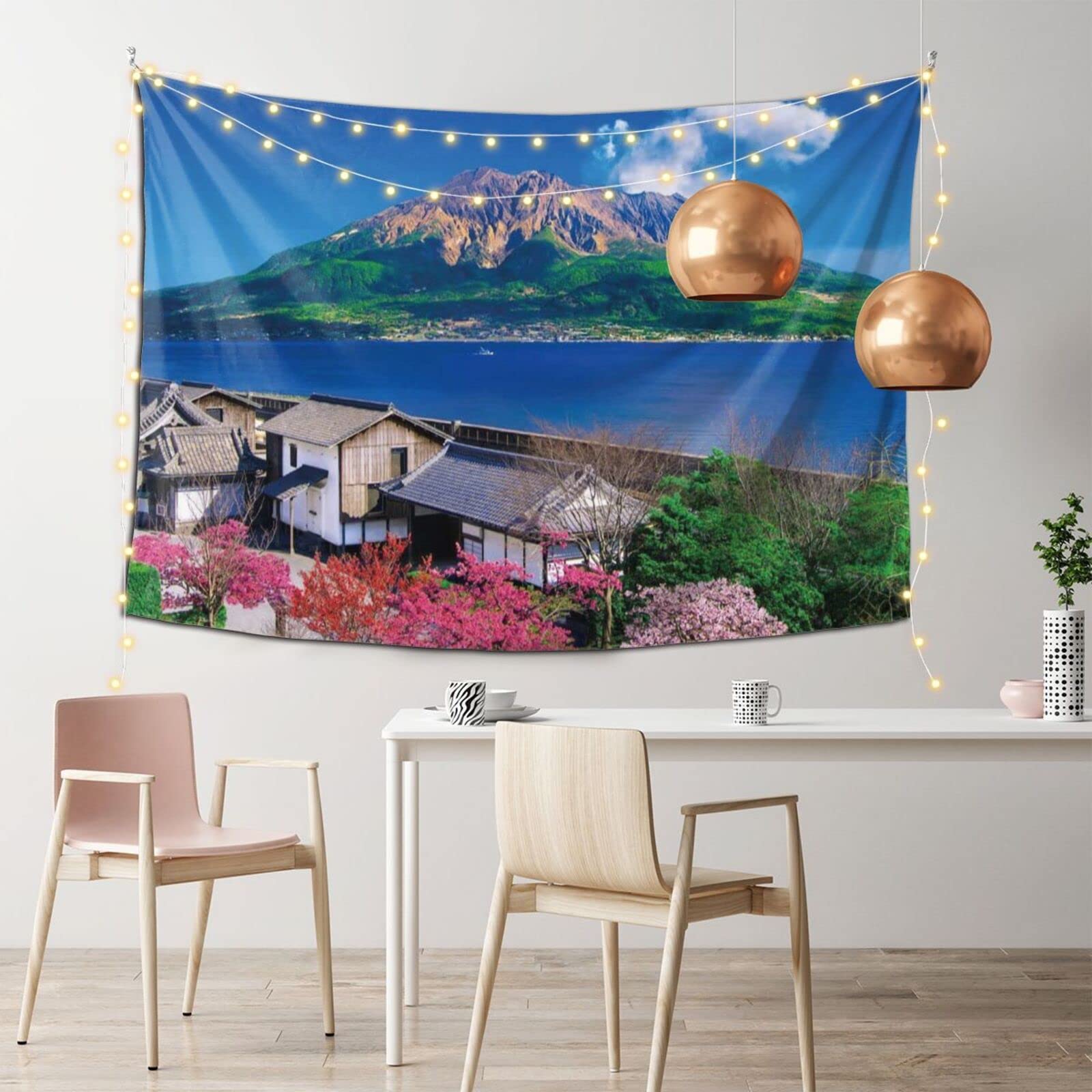 Amazon.co.jp: 桜島 タペストリー 壁掛け 装飾用品 多機能 インテリア