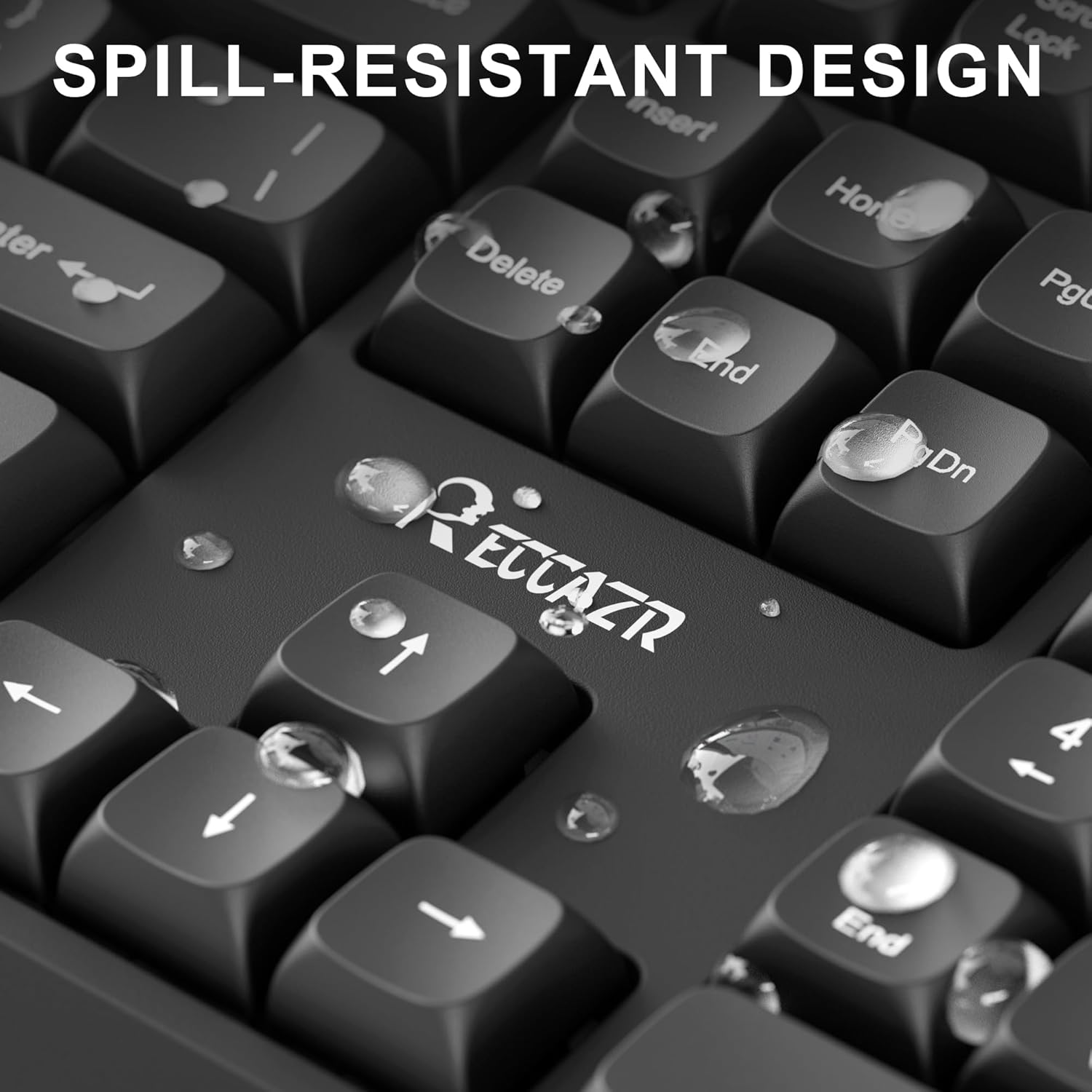 Wireless Keyboard and Mouse Combo with Wrist Rest, 2.4G Full-Sized Keyboard and Mouse Cordless, 3 DPI Adjustable Silent Mouse, Dual-System Keyboard for Computer/Laptop/Windows/Mac(Black)