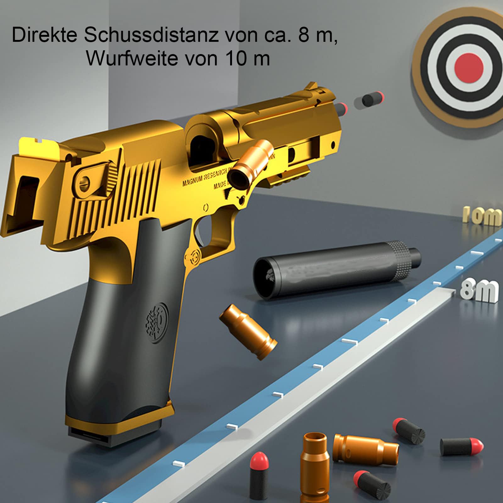 Bybykoi Spielzeug Pistole Kinder Pistole 1:1 Spielzeugpistole Wüstenadler M1911 for Kinder,Schaumstoff-Blaster Toy Gun
