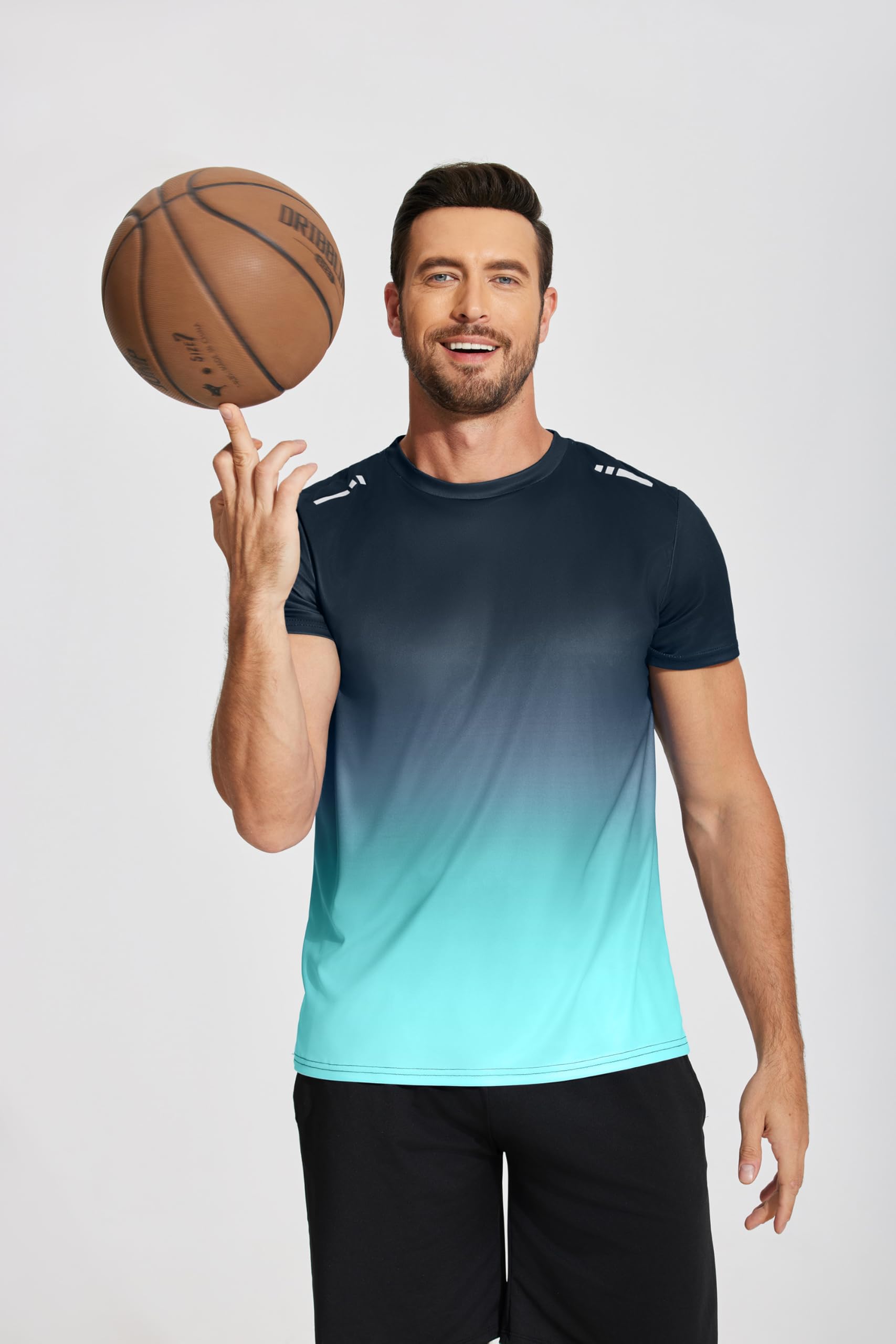 PINSPARK Camiseta Deportiva De Manga Corta Hombre, Transpirable, Secado RáPido, Correr Y Gimnasio, con Degradado — view 3