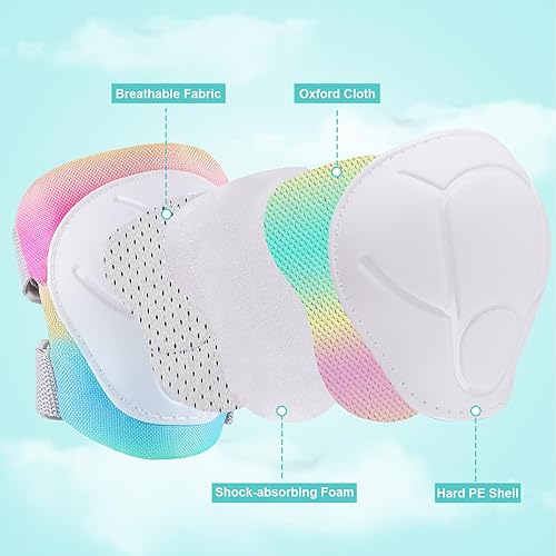Miniatura 2 de Lemmeko Rodilleras para niños, juego de rodilleras y coderas duraderas para niños y niñas de 3 a 8 años, cómodas rodilleras y coderas para patineta,