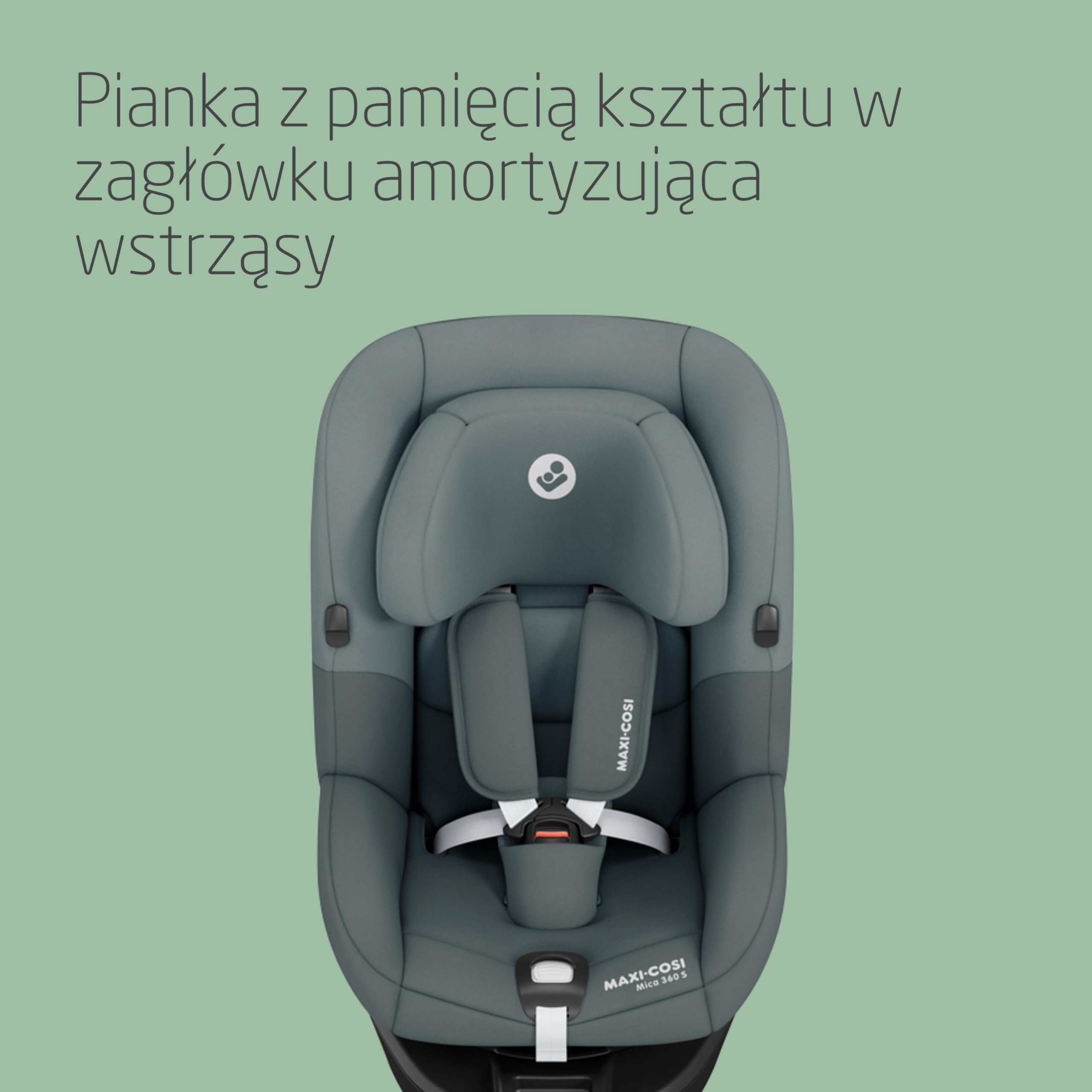 Maxi-Cosi Mica 360 S, Fotelik samochodowy obrotowy 360, 3 miesiące–4 lata (61–105 cm), Obracanie FlexiSpin, 5 pozycji odchylenia, Ochrony G-CELL, Zaczepy na pasy uprzęży Easy-in, Tonal Graphite