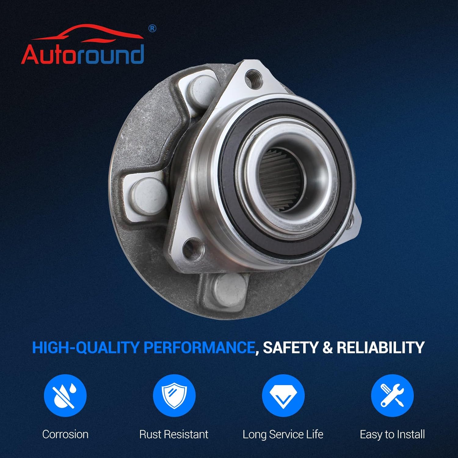 Autoround 513282 Front/Rear Wheel Bearing and Hub Assembly Fit for Cadillac CTS 2008-2019, XTS 18-19, Chevrolet Camaro 2010-2015, Impala 18-19, Driver Passenger Side, 5 Lugs w/ABS Encoder