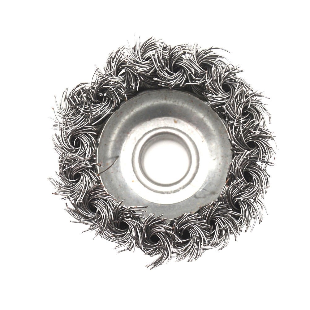 Lot de 3 brosses métalliques à nœud torsadé M14 pour meuleuse d'angle pour décapage de peinture, retrait de la rouille, nettoyage de soudure