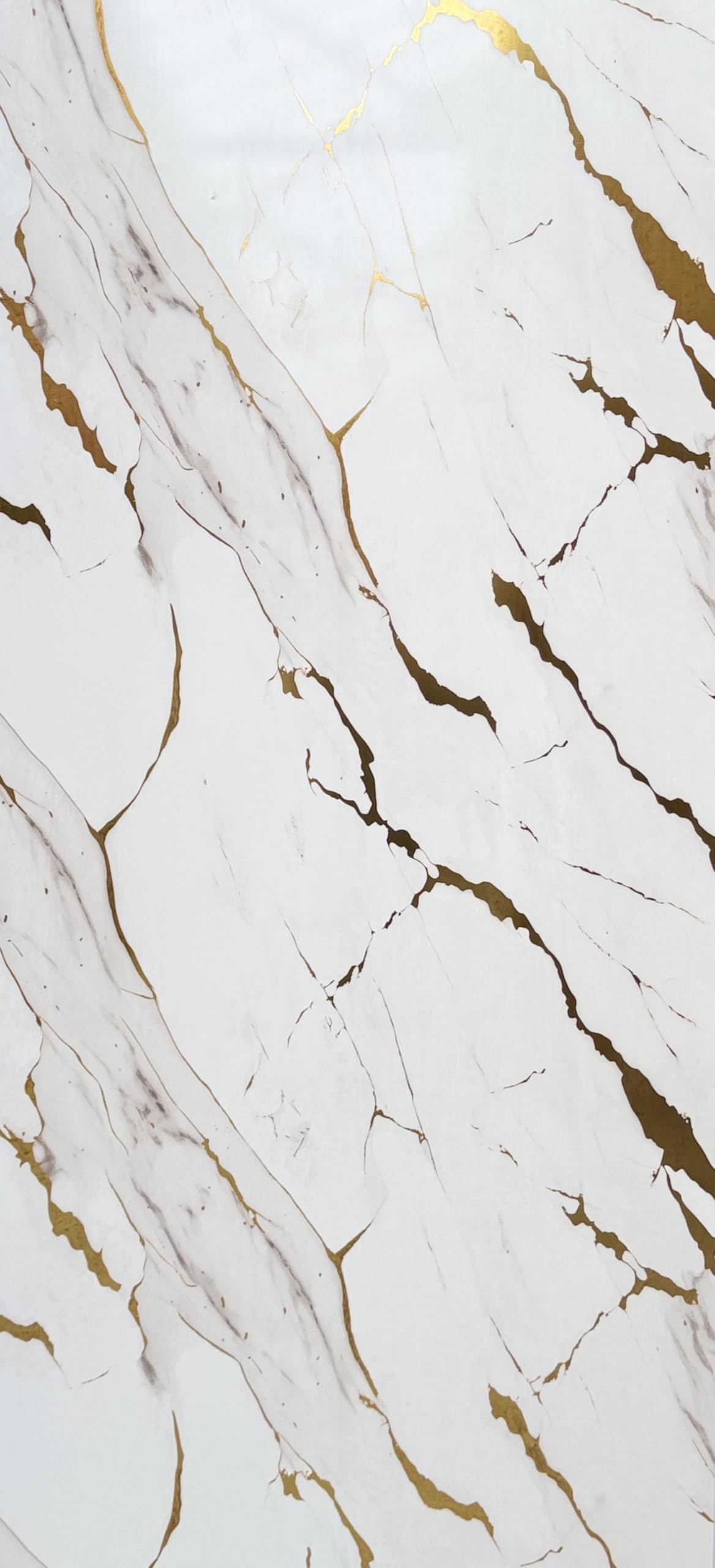 Built Right PVC Shower Wall Panels 1m x 2.4m Waterproof Bathroom Wall Panels 10mm Thick Decorative PVC Wall Cladding Splash Panels for Shower, Bathroom & Wet Rooms (Gloss Carrara Gold Marble)