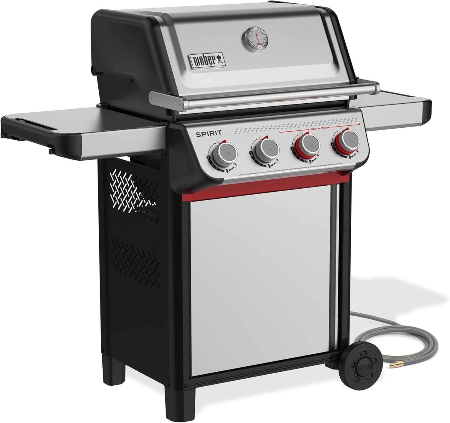 weber spirit s-425 natural gas grill for outdoor cooking and bbq, 4 boost burners, stainless steel 4-burner grill s-425 natural gas