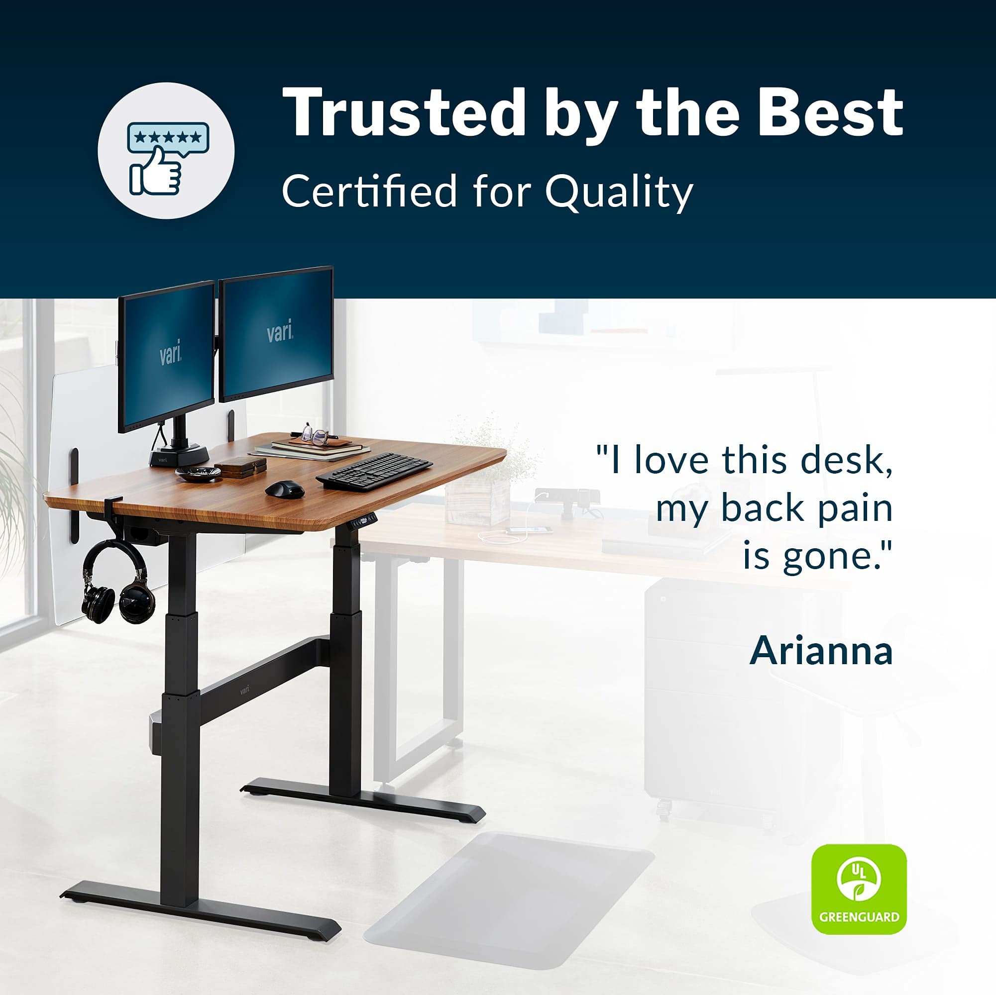 Vari Electric Standing Desk 48" x 30" Height Adjustable Sit to Stand