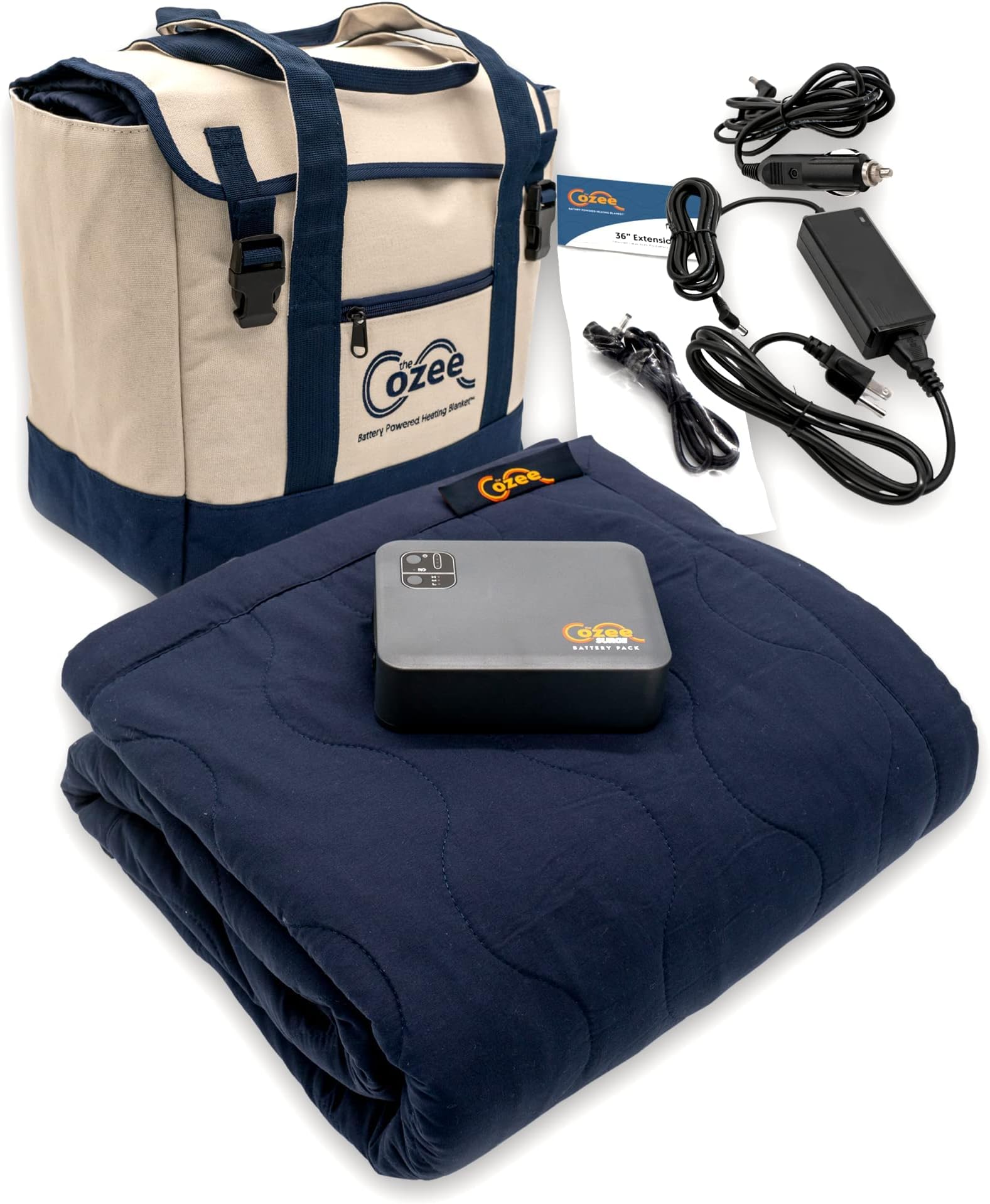 The Cozee - Battery Powered Heating BlanketHeated Operated Portable Outdoor Cordless . 60" x 60" Fleece Throw for Adults, Kids, Cold Weather Camping, RV