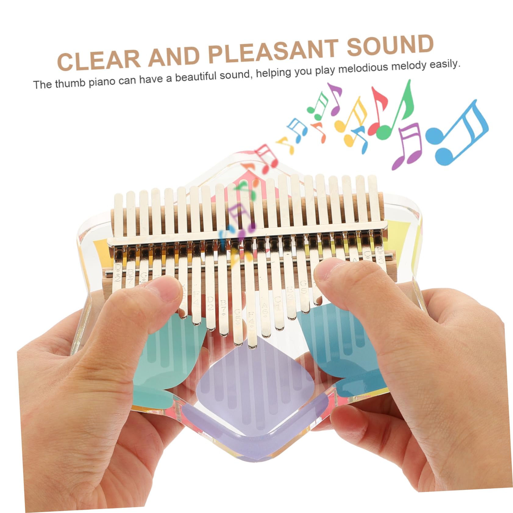 ibasenice Kalimba Miniature Acrylique Piano Kit De Touches Instrument De Musique Léger Pour Débutants