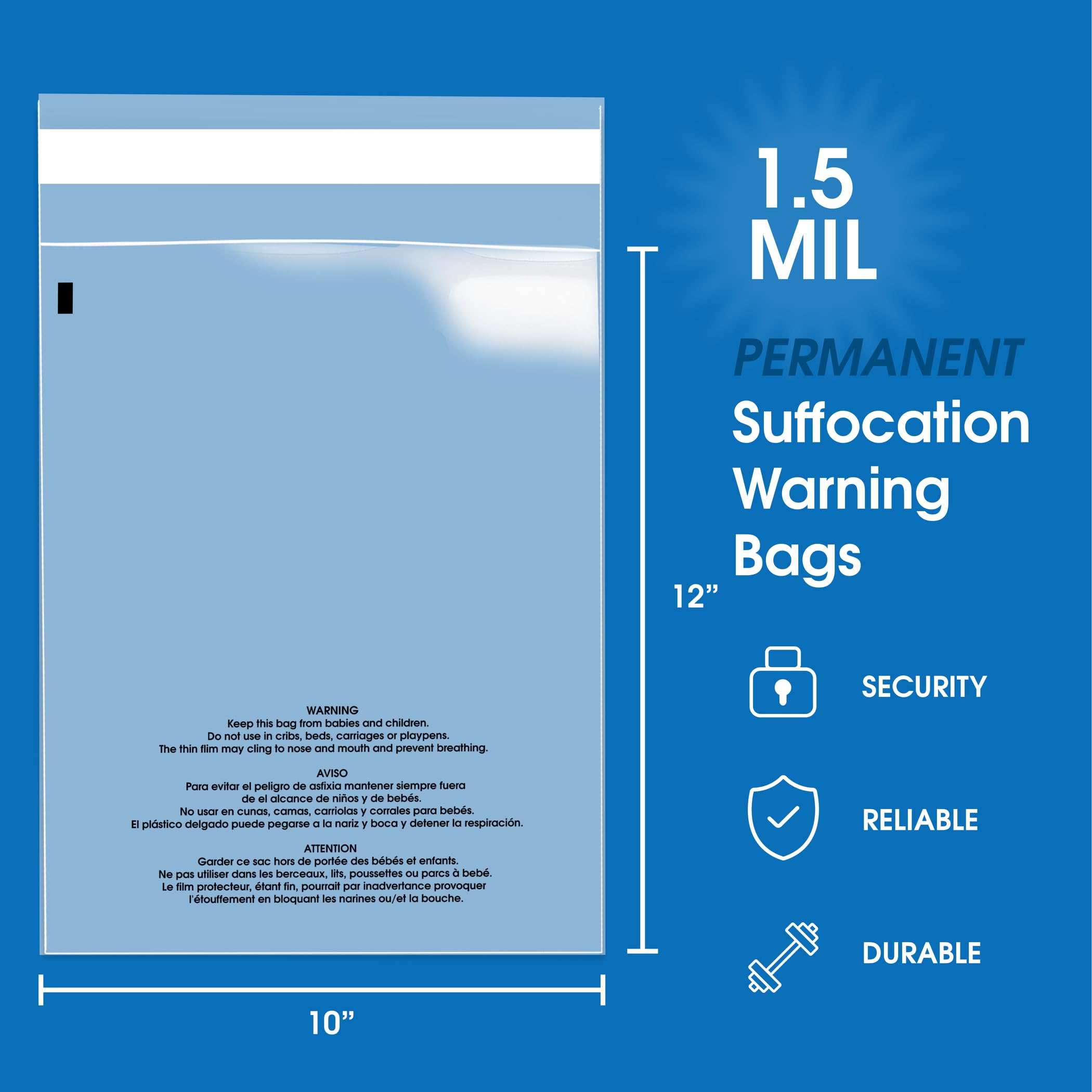 Spartan Industrial - 18 X 24 (250 Count) Self Seal Clear Poly Bags with