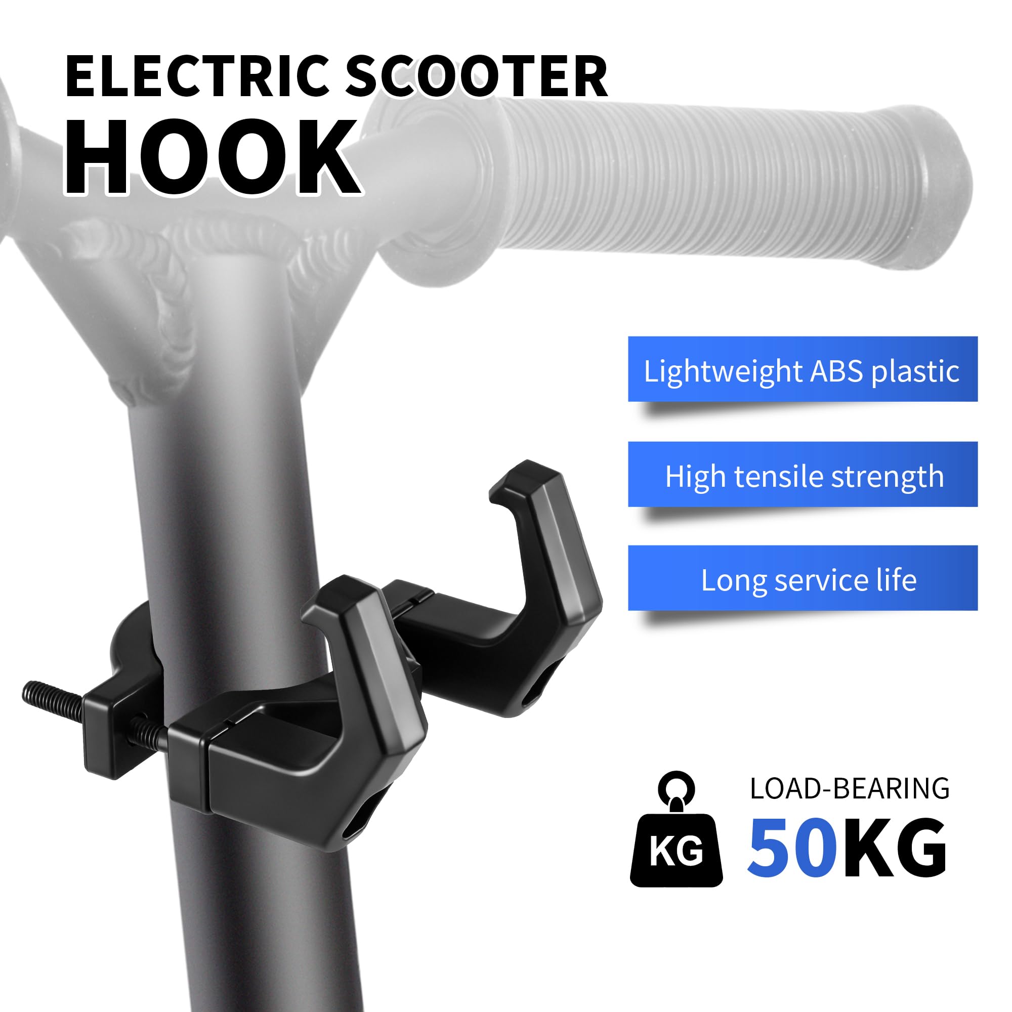 YiliYa Gancho para Patinete Eléctrico Doble Gancho Frontal E Scooter Negro Paquete de 2
