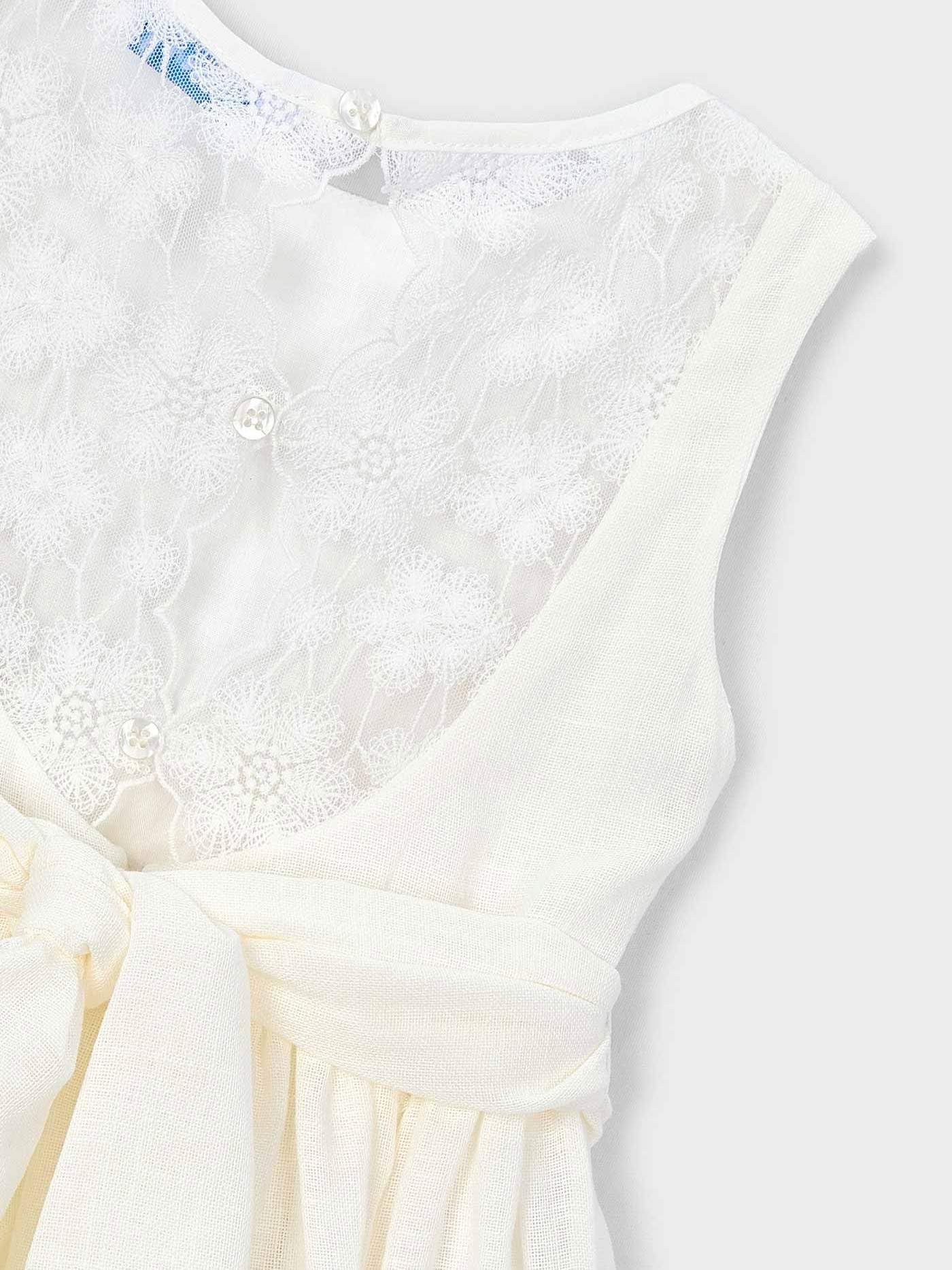 Mayoral Vestido puntillas para niña Crudo