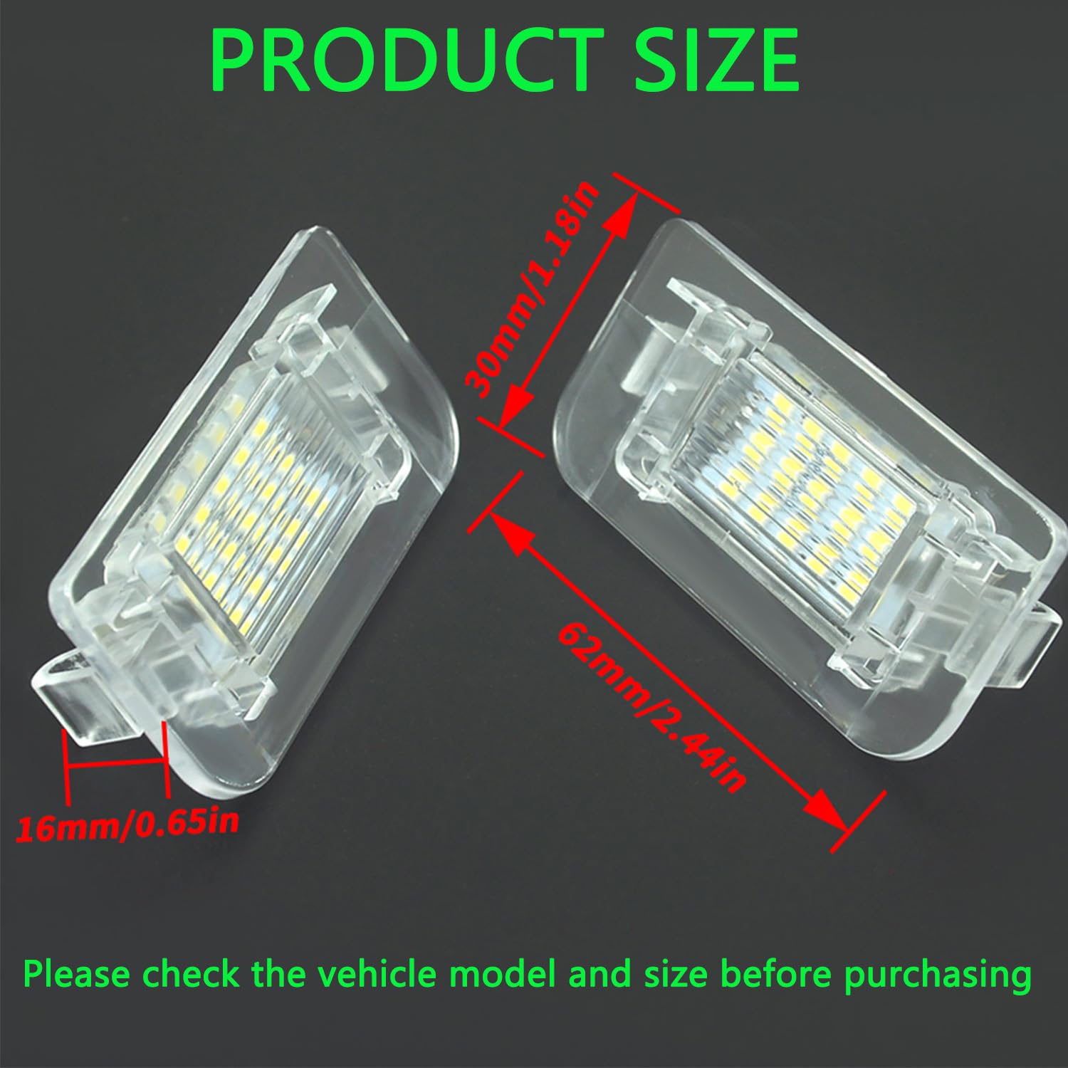 Oświetlenie tablicy rejestracyjnej LED, 2 lampy tablic rejestracyjnych Canbus ksenonowe białe 6000K kompatybilne z Benz W246 W242 klasy B 2011-2019, światło tablicy rejestracyjnej DUOMAICN