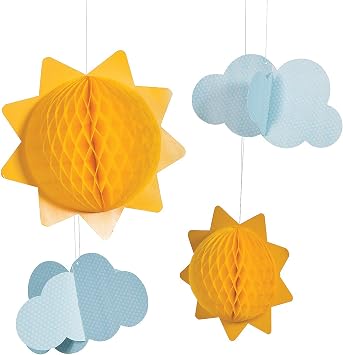 Fun Express Sun and Clouds Party Decorations Hanging Ceiling Decor