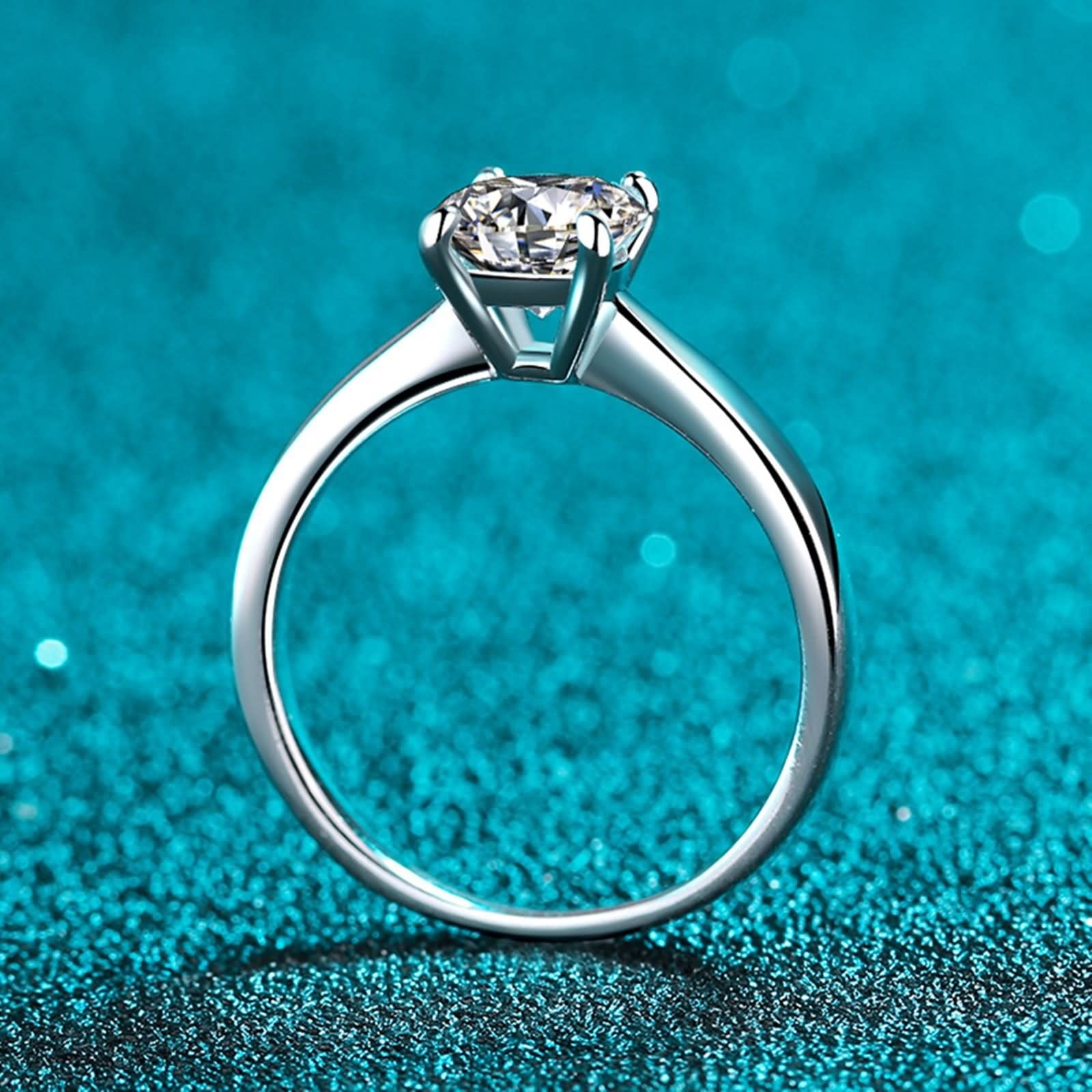 Anillos de compromiso de plata de ley para mujer, anillo de promesa de plata de ley con 4 puntas, adecuado para cumpleaños o aniversario