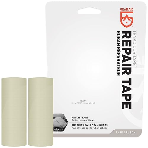 Miniatura 22 de GEAR AID - Resistente cinta reparadora para vinilo o tela hecha de tela ripstop (antidesgarros) Tenacious, 3 x 20 pulgadas, color coyote, 2 por
