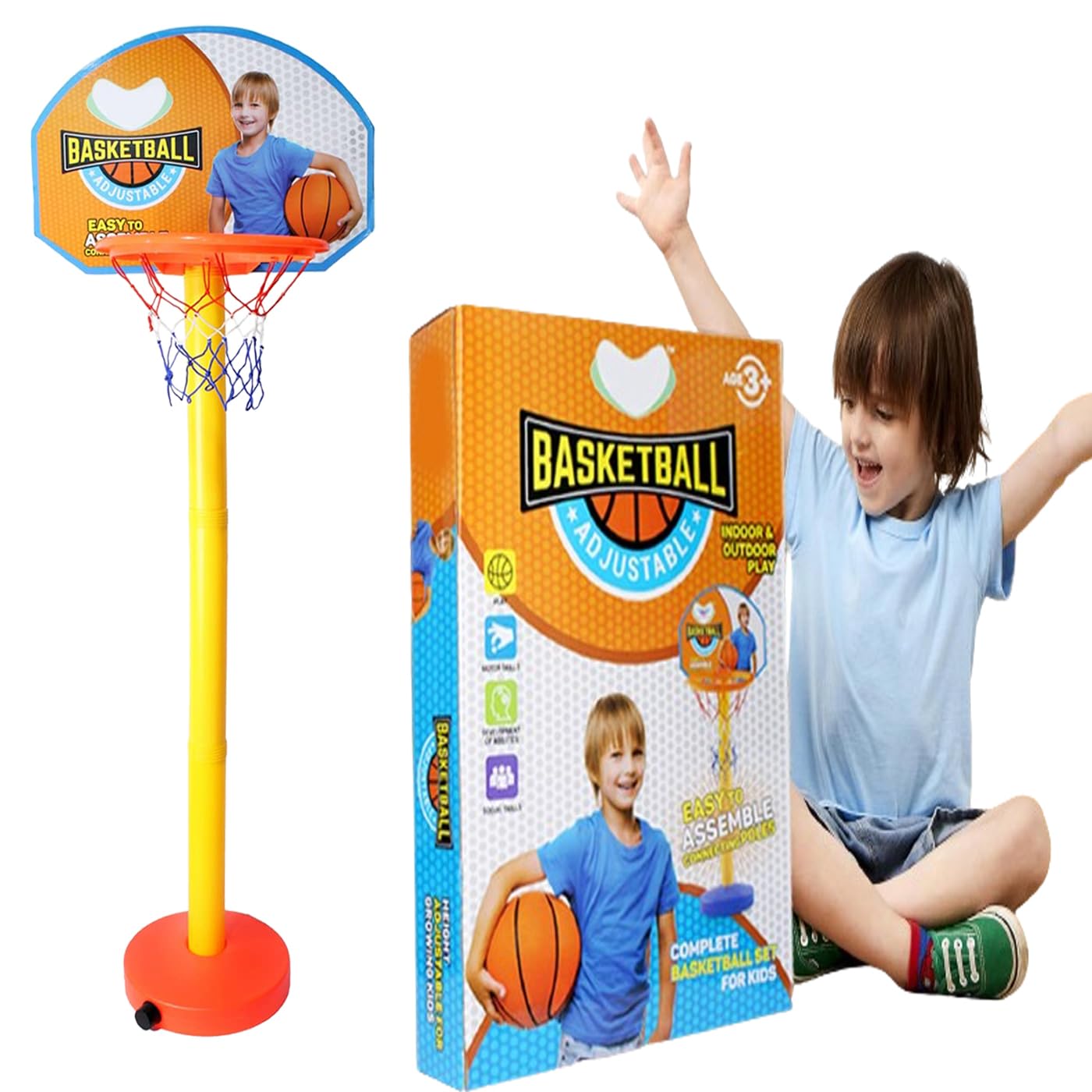 INAAYA Portable Height Adjustable Basketball Set for Kids Basketball Hoop Sports Toys Indoor and Outdoor Games for Kids Gift (Basketball Set) (B07ZFTYLVB) Amazon Price History, Amazon Price Tracker
