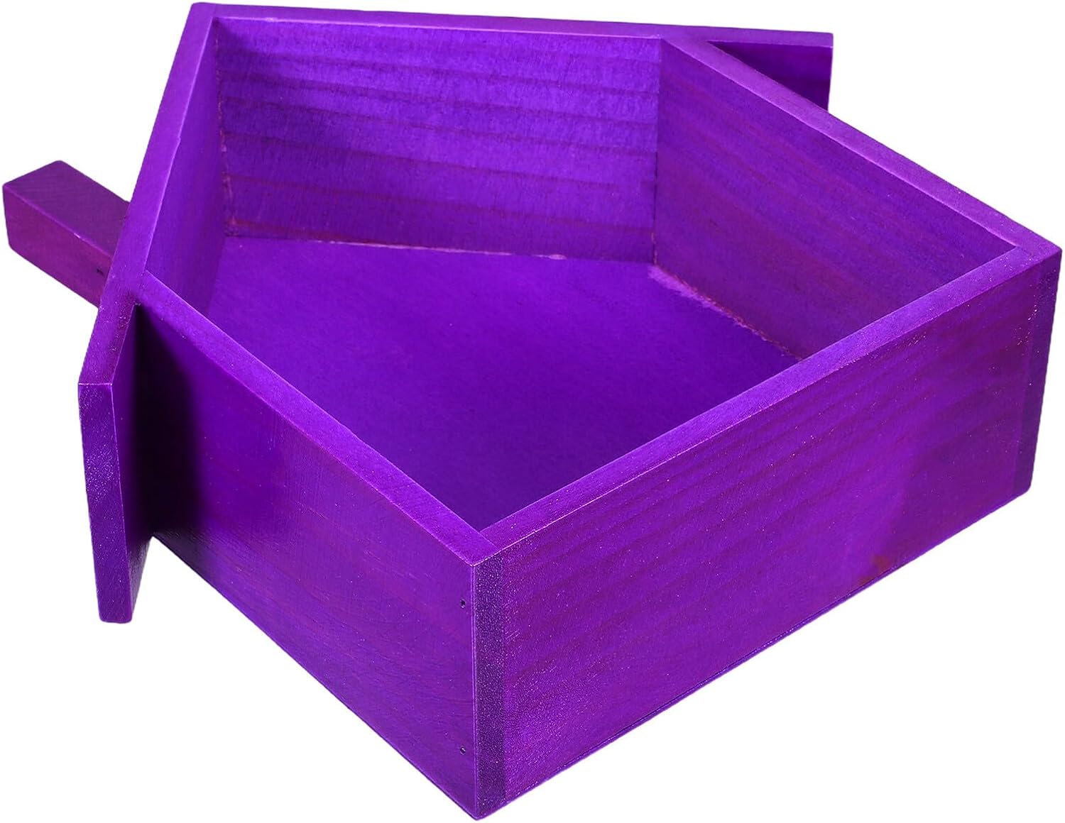 House Shaped Shadow Box Floating Shelf Purple Wood Wall-Mounted Storage Display Box for Trinkets and Plants Rustic Home Décor Organizer for Living Room and Bedroom