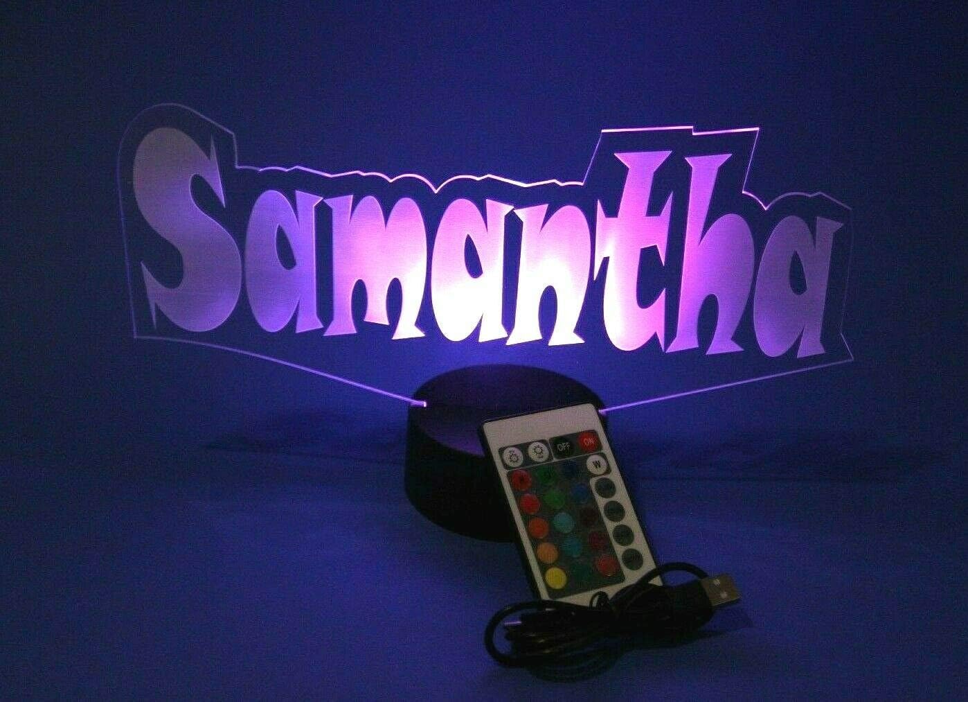MIRROR MANIA Name Night Light Up Lamp Any Name Shape LED Personalized Create Your Own Name Custom Made Desk Table Lamp - It's Wow, with Remote 16 Colors Changing, Free Engraving, Great Gift