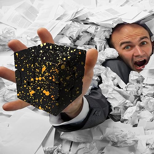 Miniatura 16 de Fidget Blocks Toys Infinity Cube Juguete para aliviar la ansiedad y el estrés para adultos, material de aleación de aluminio (rojo)